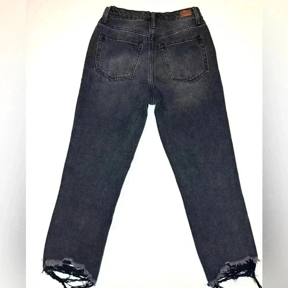 Simple Society Womens Distressed Black/Gray Denim Jeans Size 5/27 - Picture 6 of 8